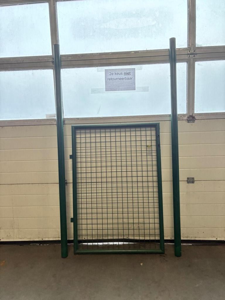 Enkele Tuinpoort - 125 x 90 cm - Groen RAL 6005 -Tweede Keus, Tuin en Terras, Tuinpoorten, Gebruikt, Draaipoort, IJzer, 100 tot 150 cm