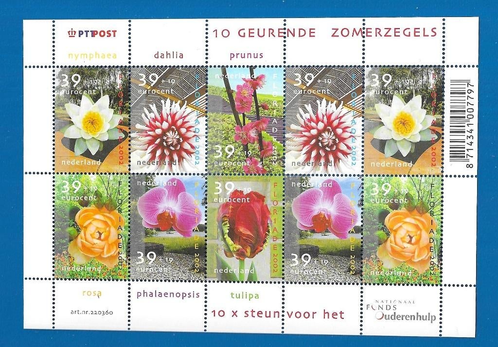 NVPH V2077 10 geurden Zomerzegels - 2002, Verzenden, Na 1940, Postfris