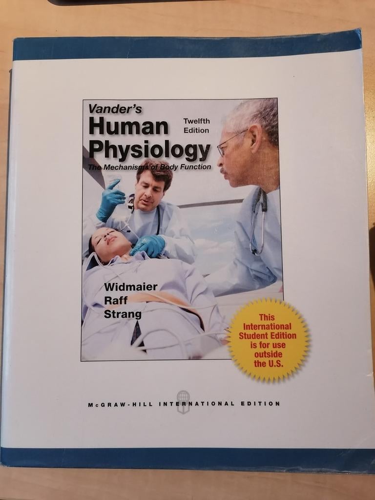 Vander's Human Physiology - Widmaier, Raff, Strang - 12de, Boeken, Studieboeken en Cursussen, Ophalen of Verzenden, Beta, Gelezen