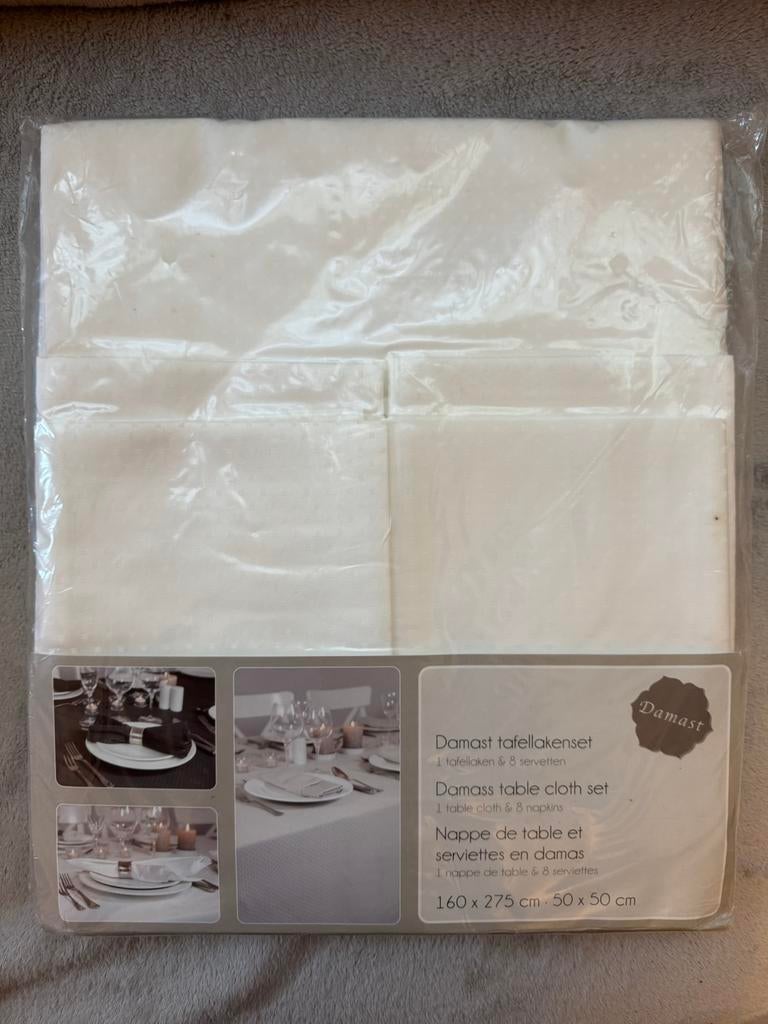 Damast tafellakenset, Ophalen of Verzenden, Rechthoek