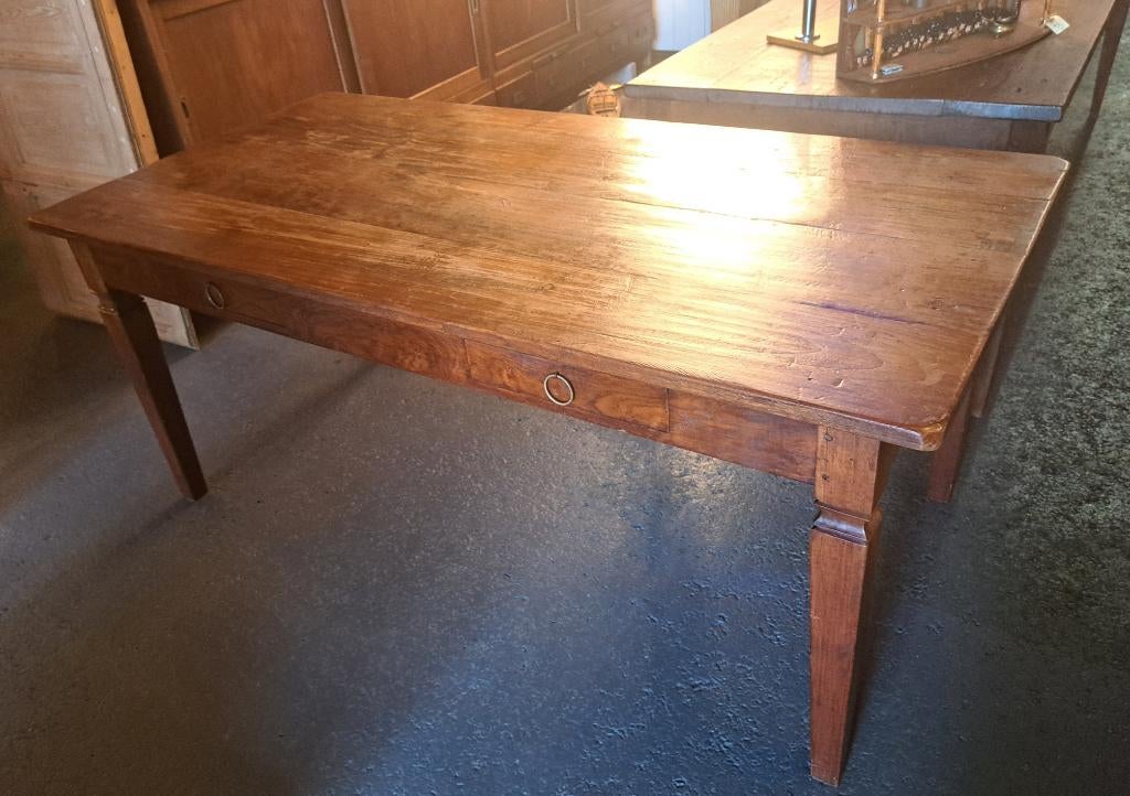 Echte antieke Franse keukentafel 180 x 89 x 76 cm top tafel, Ophalen