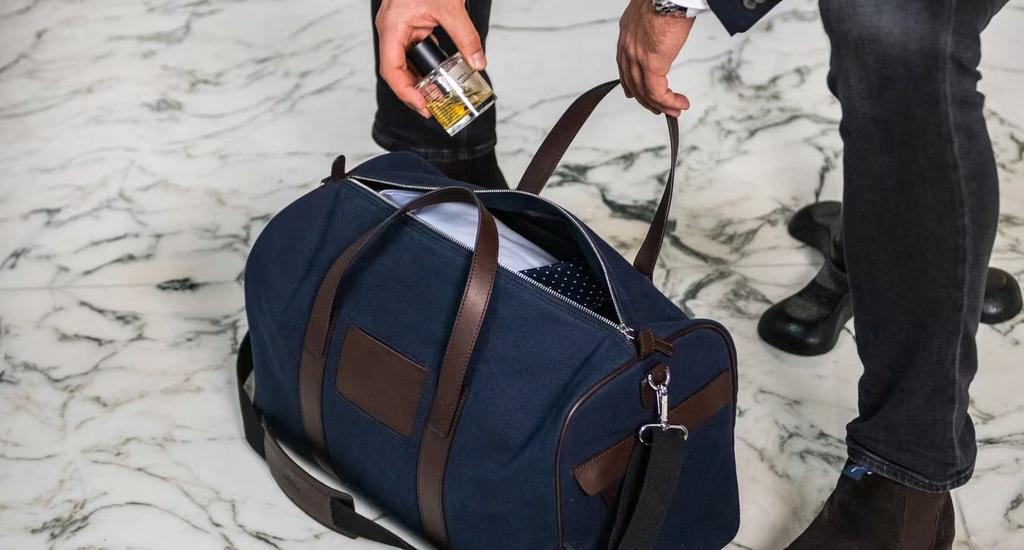 Travelteq Weekender – Navy Canvas & Tuscan Leather –, 40 tot 60 cm, 30 cm of meer, Bruin, Minder dan 35 cm
