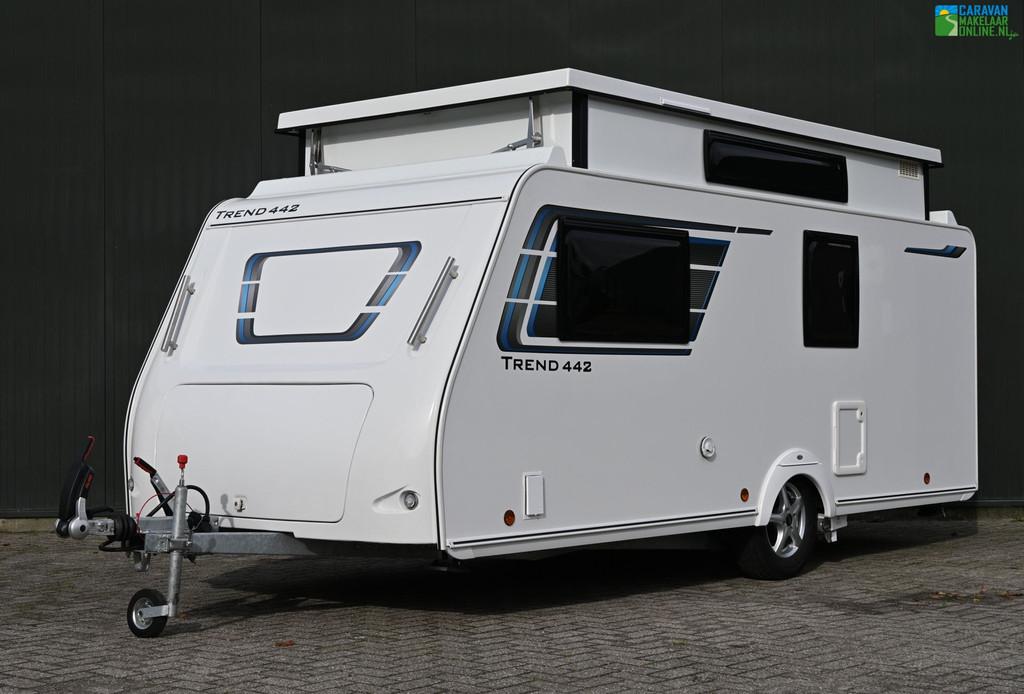 Trigano Trend 442 '25 Mover|Voortent|Fietsdrager|Elek.Hefdak, Caravans en Kamperen, Overige merken, Ringverwarming, 4 tot 5 meter
