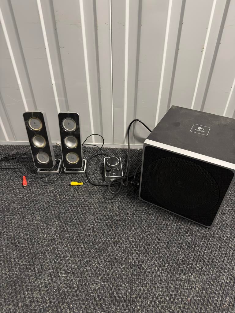 Logitech Z-4 2.1 Luidsprekerset met Subwoofer, Computers en Software, Pc speakers, Ophalen of Verzenden, Gebruikt, Audiokanaal 2.1