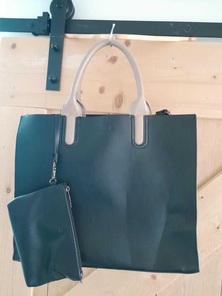 NIEUW Zebra tas/shopper zwart met beige hengsels, Sieraden, Tassen en Uiterlijk, Tassen | Damestassen, Ophalen of Verzenden, Nieuw
