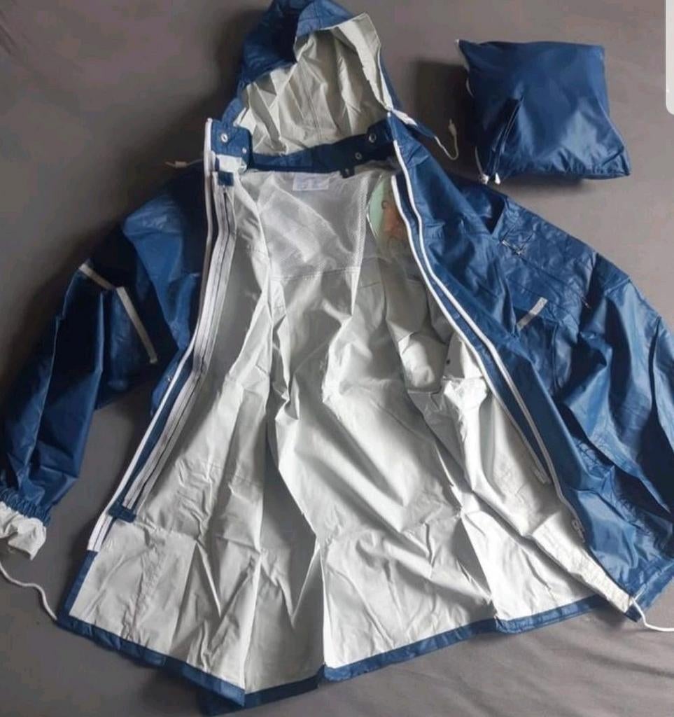 Vintage jaren 80 regenpak  maat XS valt als M  geen Agu, Ophalen of Verzenden, Nieuw, Regenpak, Heren