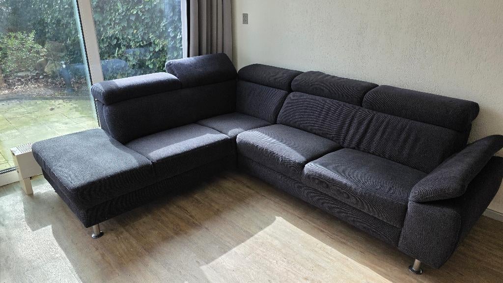 Zwarte hoekbank 260*220cm, Huis en Inrichting, Banken | Bankstellen, Ophalen, 250 tot 300 cm, Hoekbank, Zo goed als nieuw