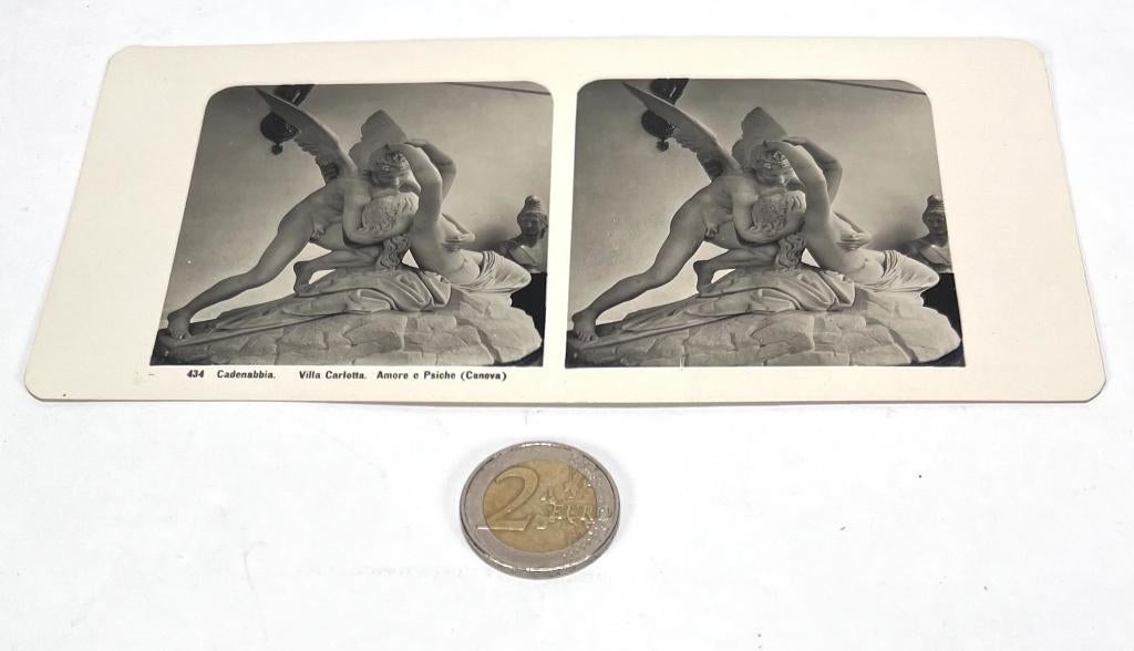 92. Houten stereokijker met stereofoto's Italië, 19e eeuw, Antiek en Kunst, Antiek | Gereedschap en Instrumenten, Ophalen of Verzenden