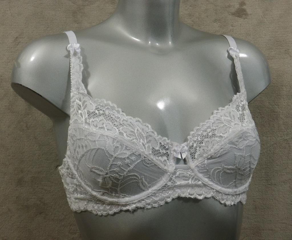 Witte BH met Kant maat: 80C-80D (396), Nicolle_LIngerie, Ophalen of Verzenden, Wit, BH