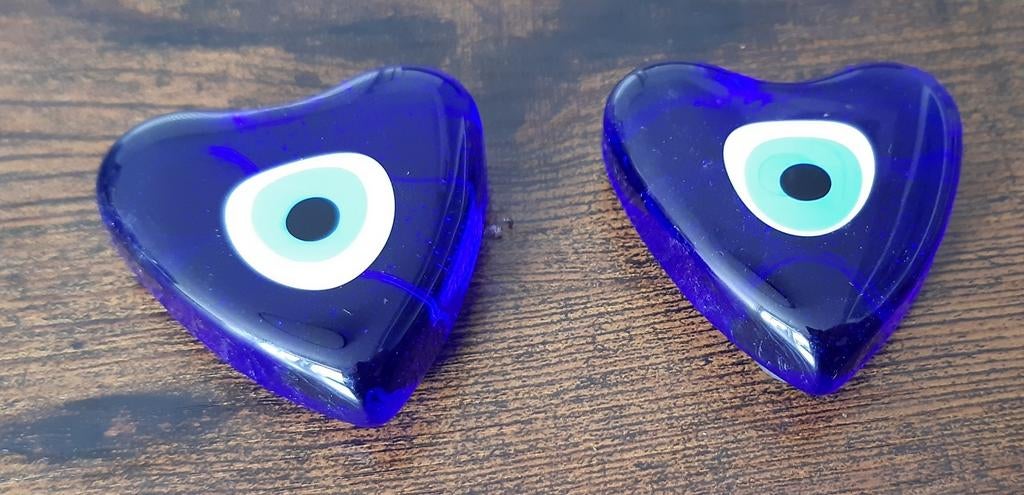 2x Hartvormige Boze Oog Magneten - Bescherming & Decoratie, Ophalen of Verzenden