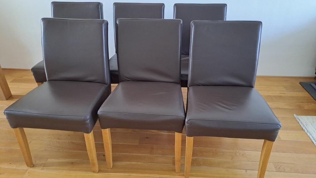 Eetkamerstoelen, Gebruikt, Bruin, Leer, Ophalen of Verzenden