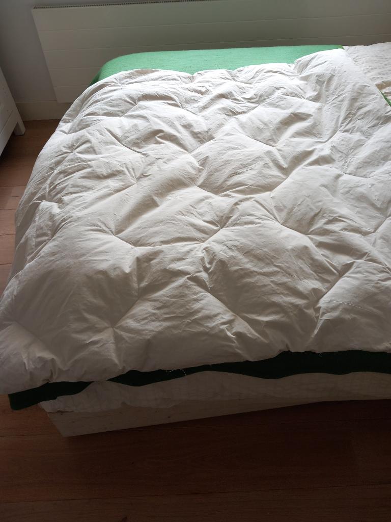 vintage duvet origineel veren dekbed Frankrijk 140x150 nr 1., Ophalen of Verzenden