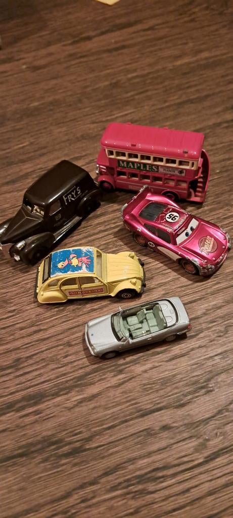 5 Speelgoedauto's: Bus, 2CV, Cars, Mercedes, Cocoa Wagen, Ophalen of Verzenden