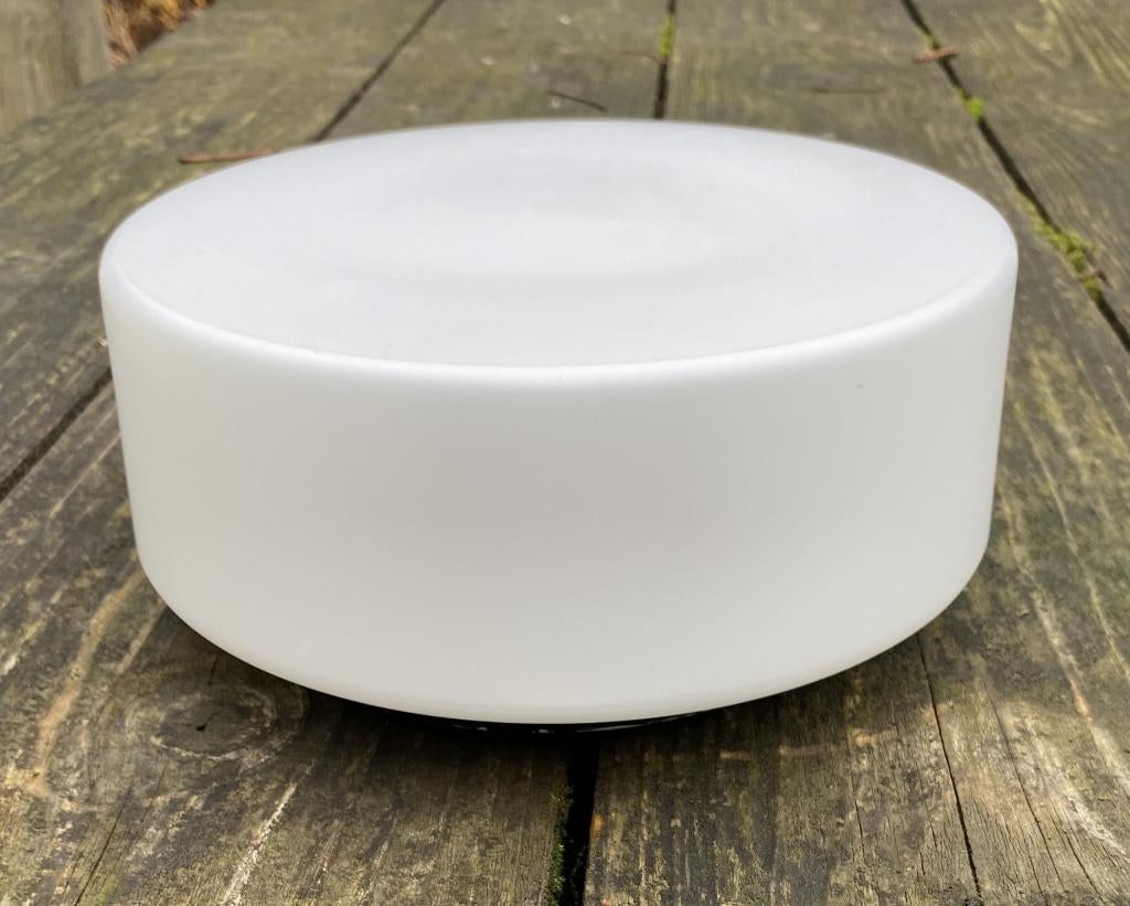 leuke Plafonniere - lamp vintage retro mid century design, Ophalen of Verzenden, Zo goed als nieuw, Glas, Vintage retro