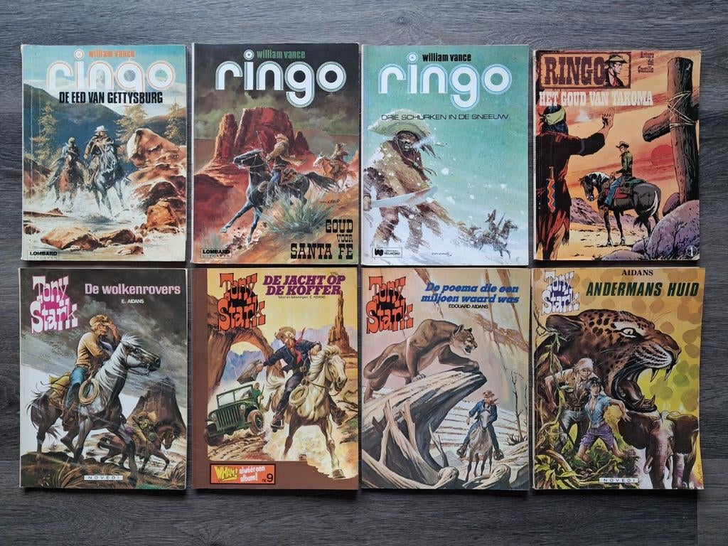 Ringo,  Tony Stark 8x  |  Zie omschrijving €0,50, Complete serie of reeks, Ophalen of Verzenden, Gelezen, William Vance