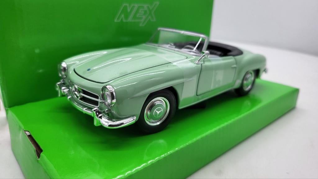 Mercedes Benz 190 SL (W121), lichtgroen/zwart, 1955, Ophalen of Verzenden, Nieuw, Welly