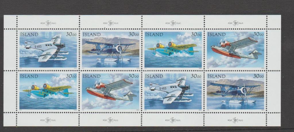 IJsland KB 791-794 Vliegtuigen (1993)., Verzenden, IJsland, Postfris