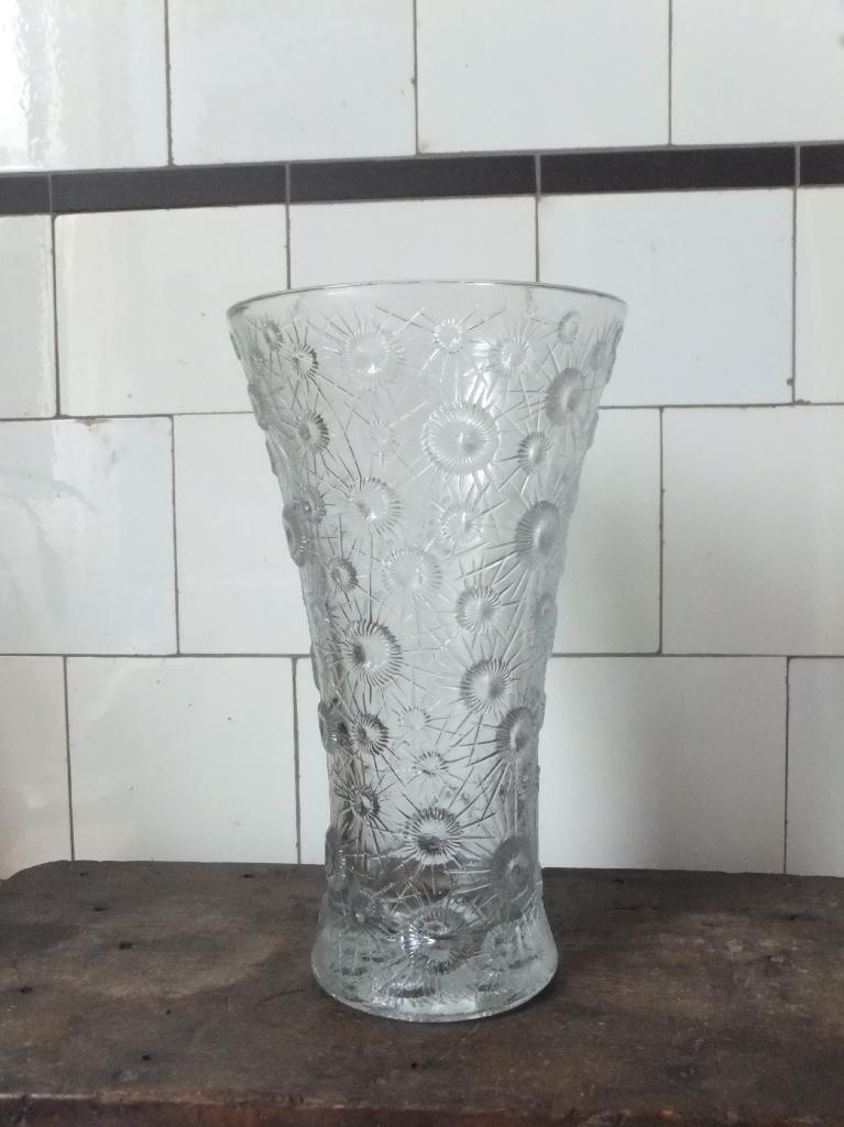 zeer mooie vintage vaas, persglas art deco, bijzonder motief, Ophalen