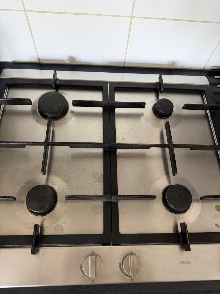 Gas fornuis met oven, Witgoed en Apparatuur, Fornuizen, Ophalen, Gebruikt, 4 kookzones, Inbouw