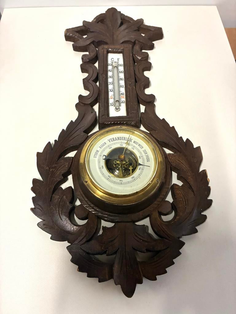 Prachtige antieke barometer met Quick, Ophalen of Verzenden, Zo goed als nieuw