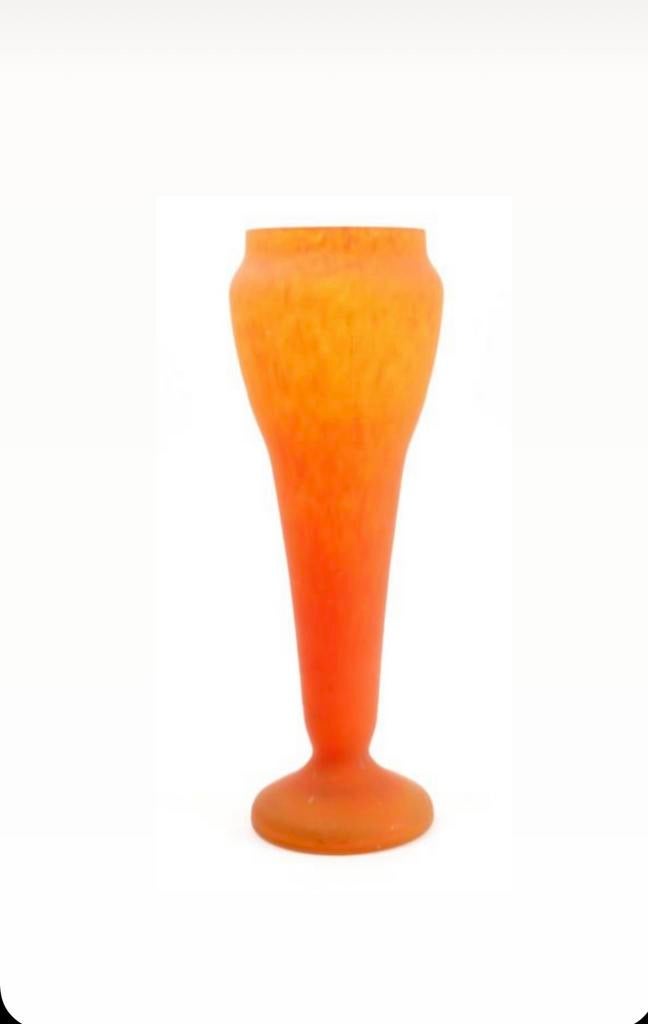 Lorrain of Daum Oranje glazen vaas, Ophalen of Verzenden