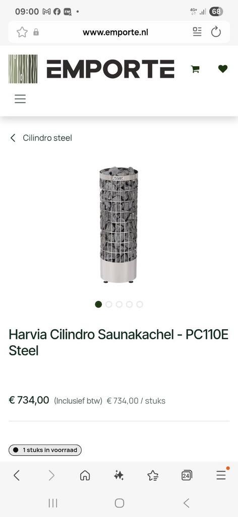 Harvia Cilindro 11kW met Xenio paneel sauna kachel, Ophalen of Verzenden, Nieuw