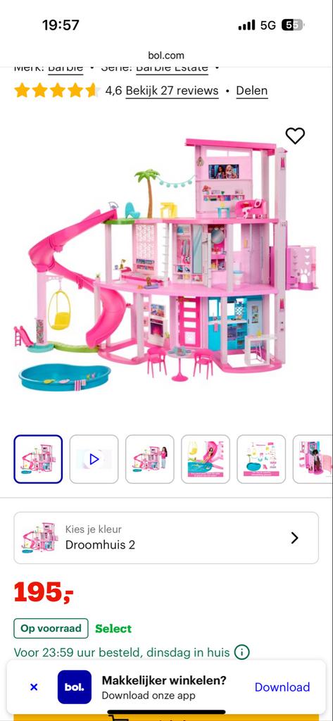 Barbie Droomhuis 2 - Nieuw in doos, compleet, Ophalen of Verzenden, Nieuw, Meisje