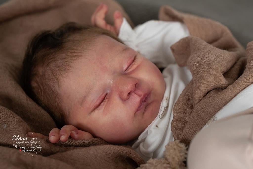 Prachtige reborn baby Paula Lobato de Faria, Ophalen of Verzenden, Zo goed als nieuw, Babypop, Levensecht of Reborn