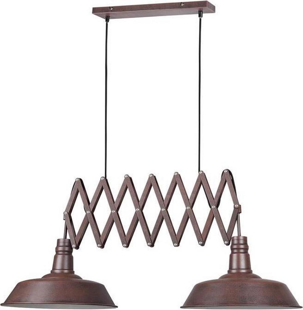 Industriële hanglamp met schaararm, roestbruin, Huis en Inrichting, Lampen | Hanglampen, Ophalen of Verzenden, Zo goed als nieuw