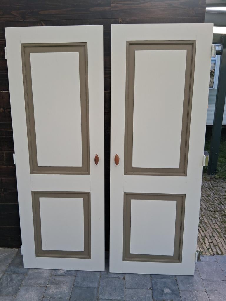 2 kast deuren zonder slot, Ophalen of Verzenden, Hout, Binnendeur, 200 tot 215 cm
