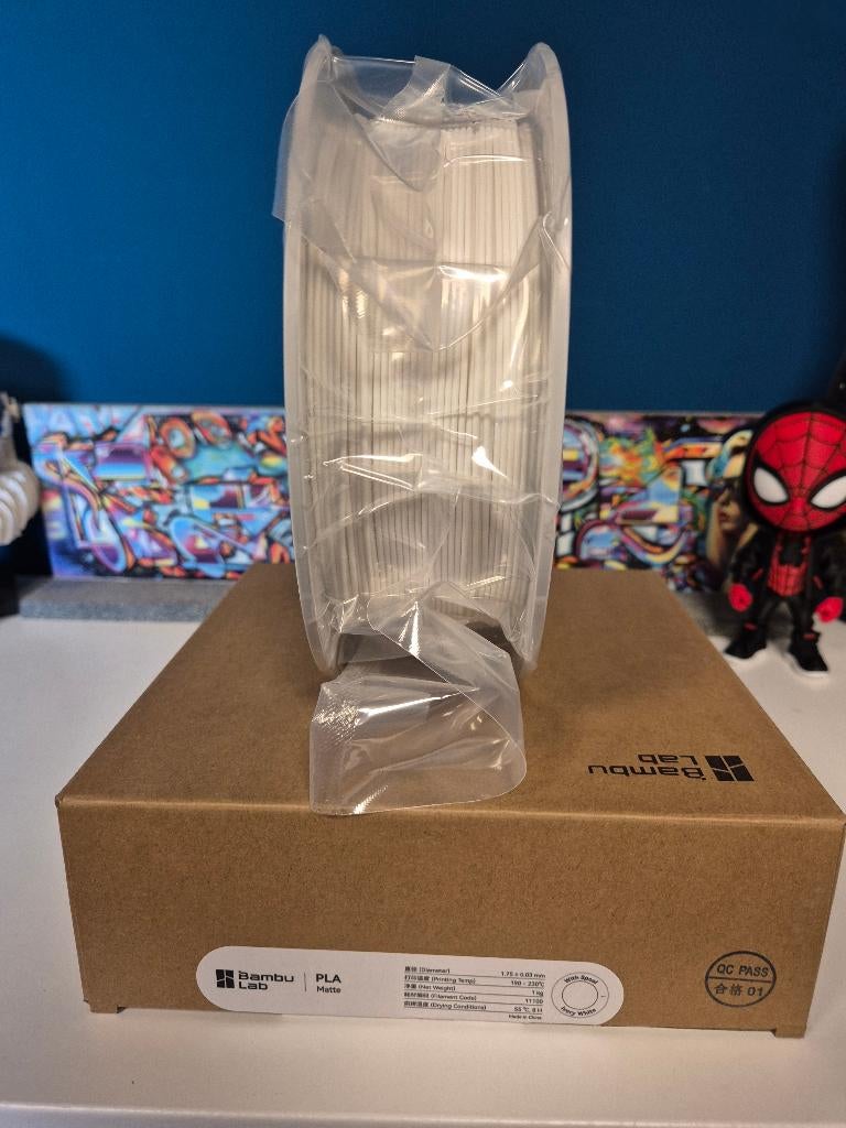 Bambu Lab PLA Matte Filament – 1.75mm – 1kg – Ivory White, Computers en Software, 3D-printerbenodigheden, Ophalen of Verzenden