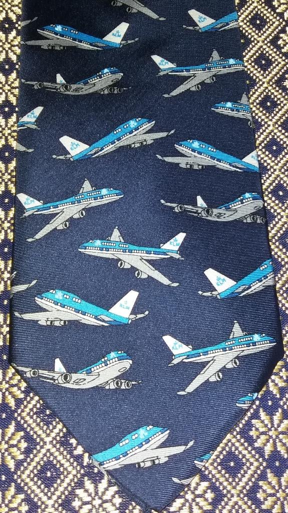 KLM Boeing 747-400 vliegtuig stropdas zijde uniek exemplaar, Ophalen of Verzenden, Nieuw