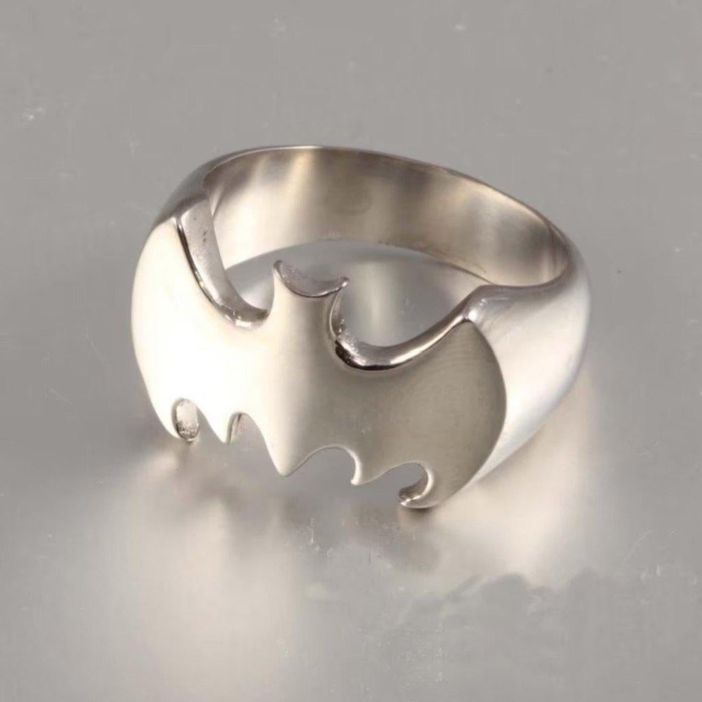 Halloween vleermuisring # SALE #, 18 tot 19, Nieuw, Dame of Heer, Zilver
