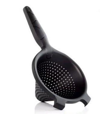 Tupperware "chinois" punt vergiet / punt zeef - zwart, Huis en Inrichting, Keuken | Tupperware, Ophalen of Verzenden, Zo goed als nieuw