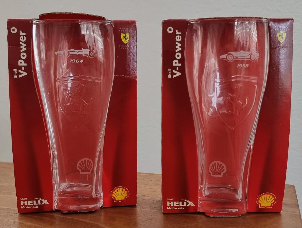 2 prachtige Ferrari-glazen van Shell 1958 & 1964 - NIEUW, Verzamelen, Ophalen of Verzenden, Nieuw, Overige typen