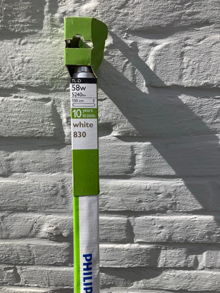 Philips TL-D 58W 5240lm 150cm TL buis wit 830, 60 watt of meer, Overige typen, Nieuw, Overige fittingen