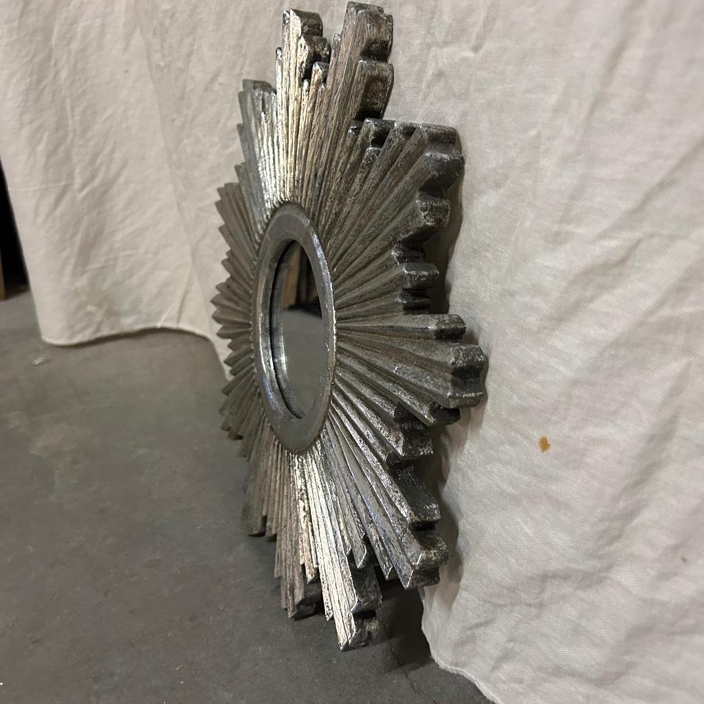 Zon Spiegel - houten lijst – zilver - 40cm -TTM Wonen, TTM Wonen, Meubels – (Perzische) Tapijten en Woonaccessoires, Minder dan 50 cm