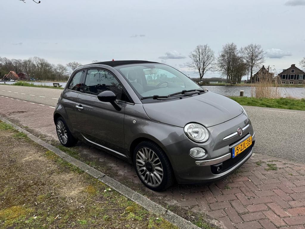 Fiat 500 Cabriolet  0.9 Twinair AUT 2015 Grijs, Cabriolet, Zwart, 26 km/l, Particulier