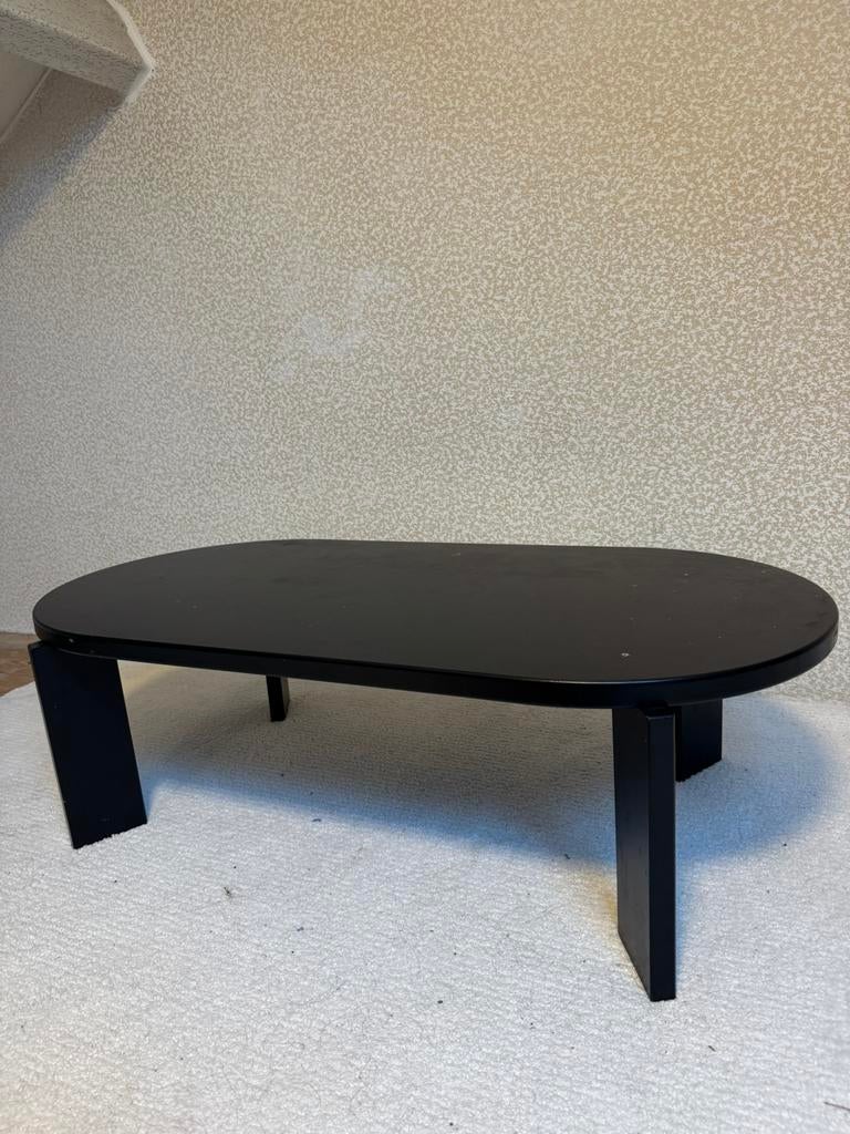Zwarte salontafel met een ovale vorm., 100 tot 150 cm, Zo goed als nieuw, Minder dan 50 cm, Ovaal
