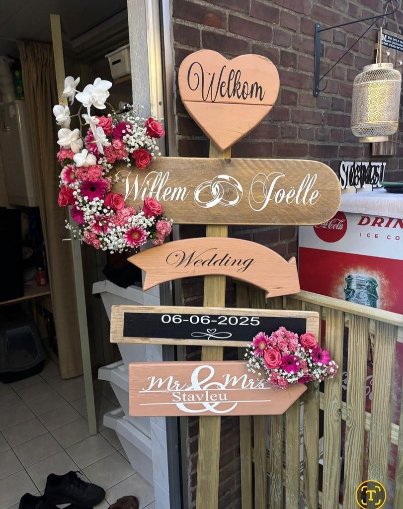 Wegwijzers bruiloft Huwelijk Trouwen verloving feestjes, Ophalen of Verzenden, Nieuw