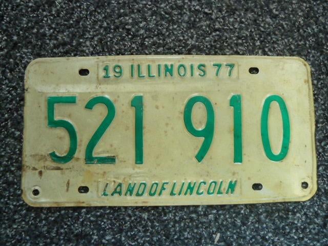 Kentekenplaat licenseplate Illinois 1977 USA, Verzenden, Gebruikt, Auto's