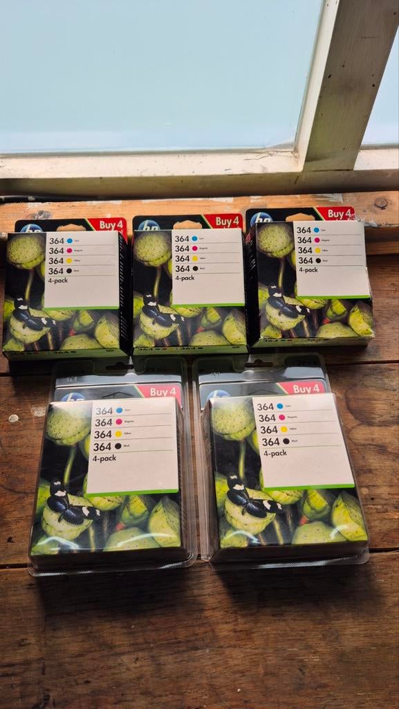5x HP 364 Originele Inktcartridges Zwart/Cyaan/Magenta/Geel, Ophalen of Verzenden, Nieuw, Cartridge, HP