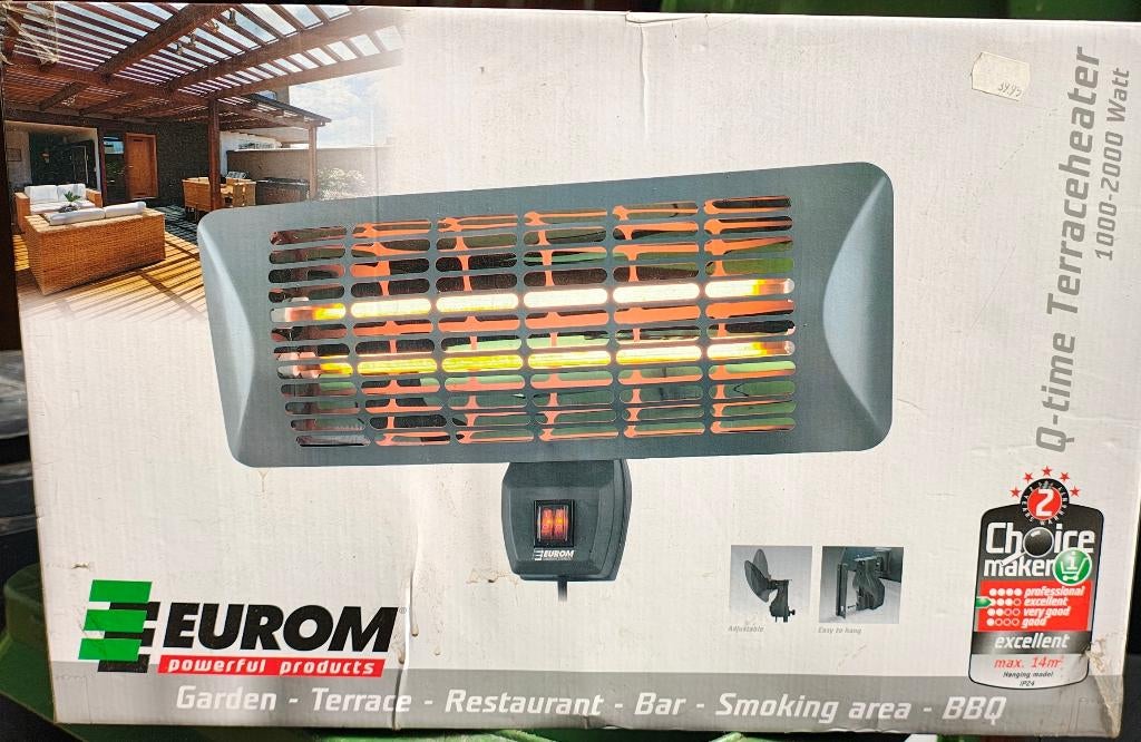 Terrasverwarming Eurom 2000 watt, Tuin en Terras, Terrasverwarmers, Ophalen of Verzenden, Zo goed als nieuw, Elektrisch, Wand