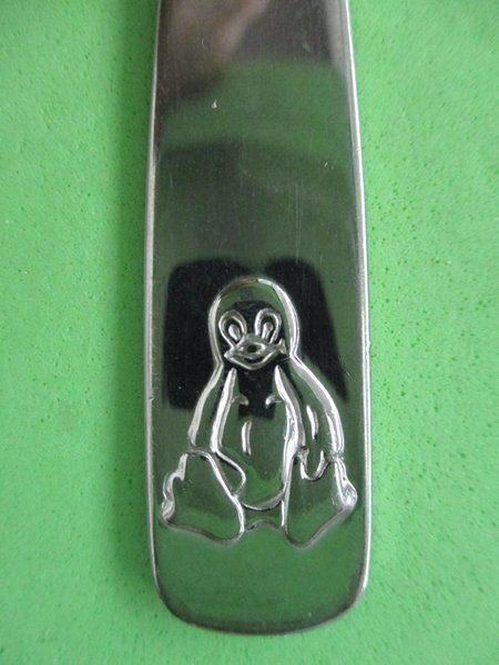 (KB5141) Kinderbestek Pinguin vork, Ophalen of Verzenden, Gebruikt