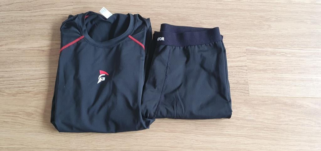 GLADIATOR THERMOSET....broek xxl en shirt xxxl....NIEUWSTAAT, Ophalen of Verzenden, Zo goed als nieuw, Overige maten, Zwart