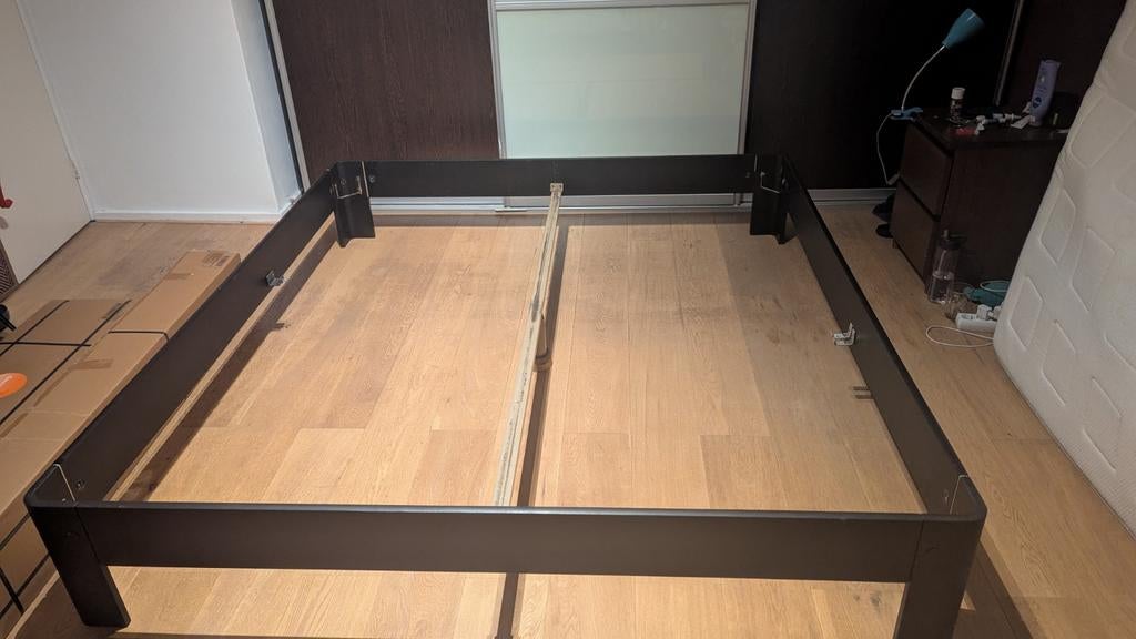 Auping bedframe met spiraalbodem 180x200 cm - Zwart, Gebruikt, Zwart, Tweepersoons, Ophalen of Verzenden