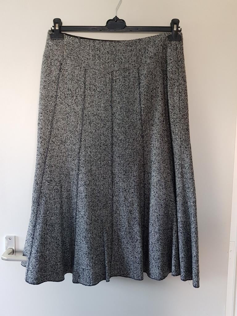 Seda Zwart/Wit Geruite Rok Maat S met Ritssluiting, Zwart, Nieuw, Ophalen of Verzenden, Maat 36 (S)