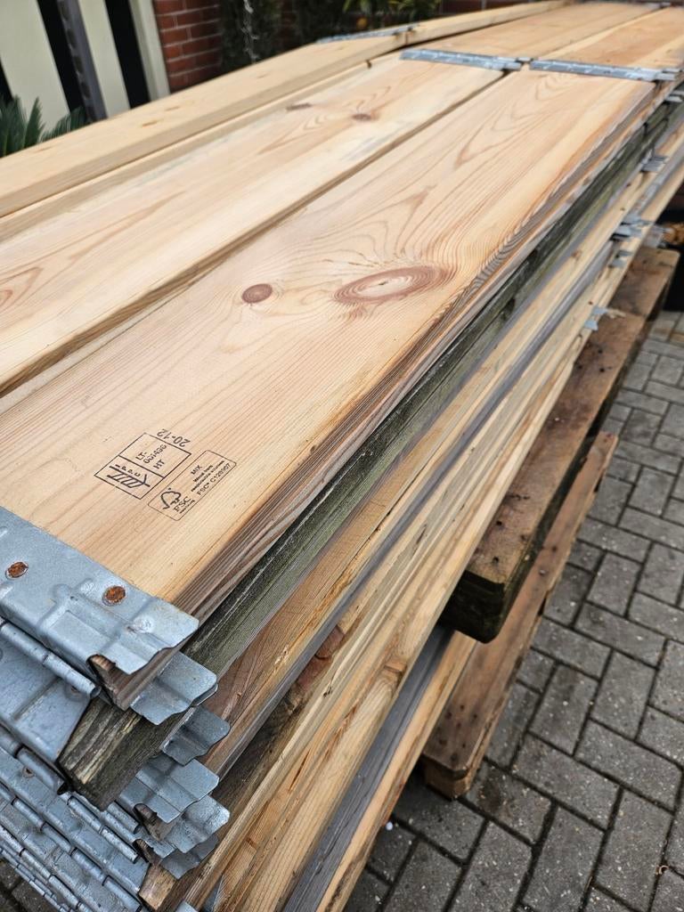 Palletrand / moestuinrand GROOT 1.23x1.08, Tuin en Terras, Palen, Balken en Planken, Zo goed als nieuw, Ophalen