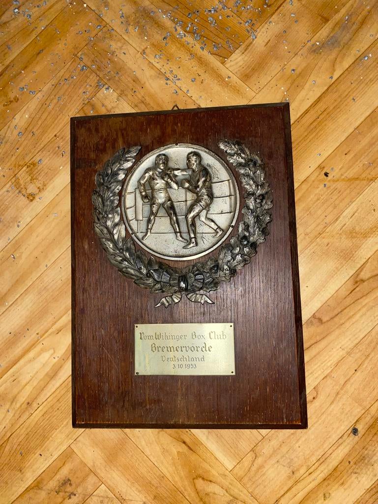 Vintage Boksen Plaquette Medaille Jaren '50 - Titelprijs, Verzamelen, Ophalen of Verzenden, Gebruikt
