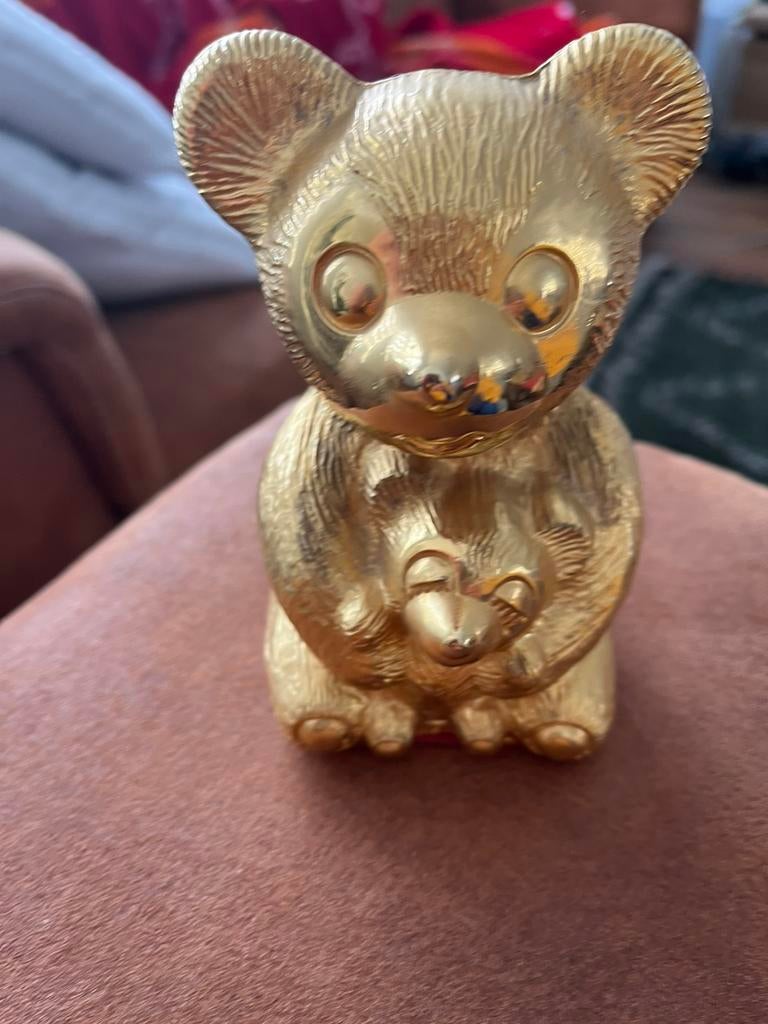 Goldplated beer spaarpot, Kinderen en Baby's, Kraamcadeaus en Geboorteborden, Ophalen of Verzenden